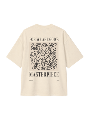 OVERSIZED T-SHIRT WE ARE GODS MASTERPIECE - blaster-natural-raw-back.png - 1