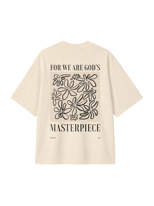 OVERSIZED T-SHIRT WE ARE GODS MASTERPIECE - blaster-natural-raw-back.png - 1