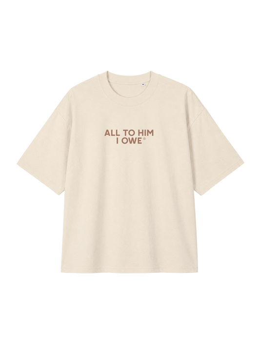 OVERSIZED T-SHIRT ALL TO HIM I OWE - blaster-natural-raw-front.png - 1