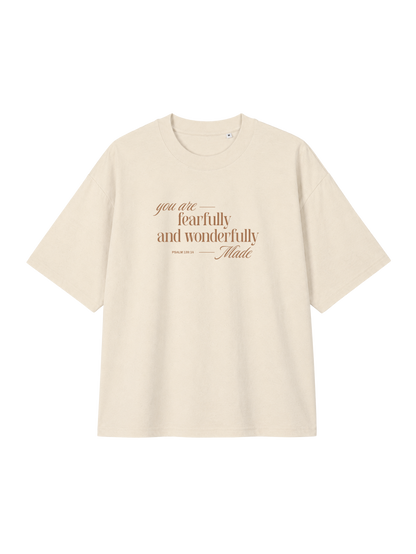 OVERSIZED T-SHIRT YOU ARE FEARFULLY AND WONDERFULLY MADE - blaster-natural-raw-front.png - 1