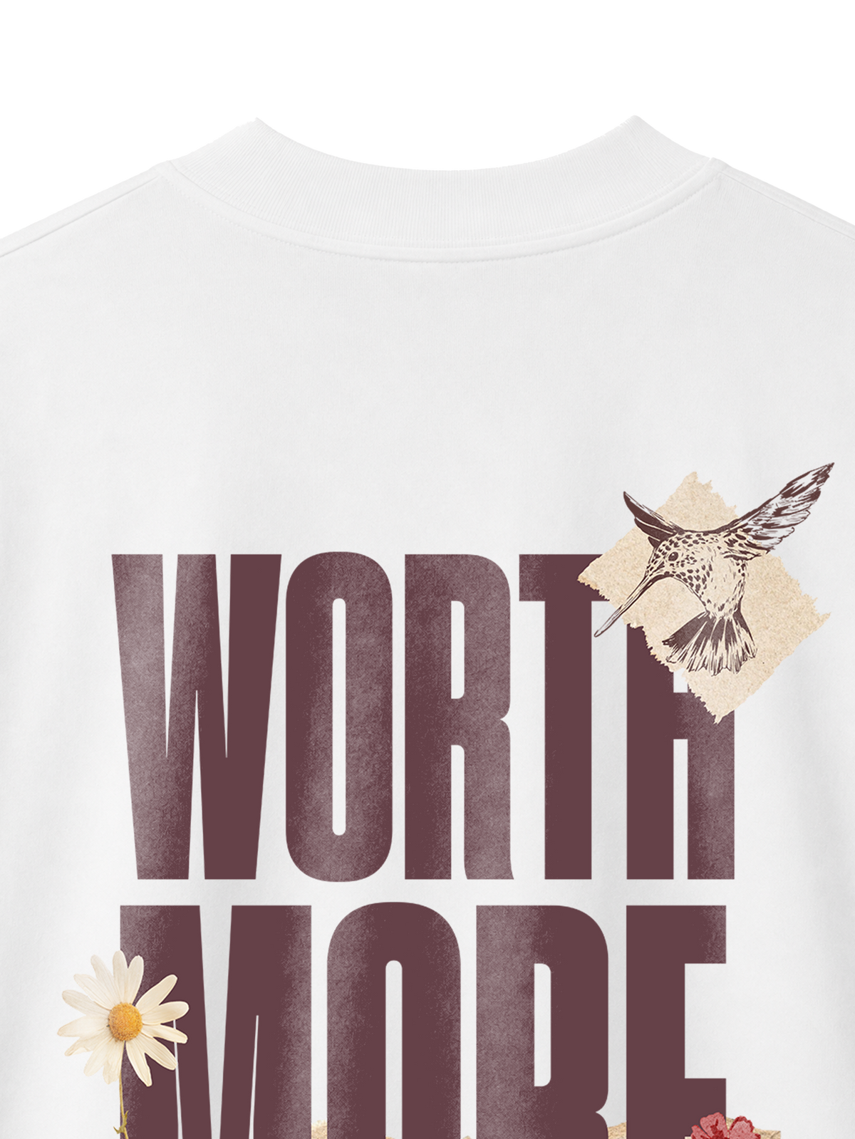 OVERSIZED T SHIRT WORTH MORE - blaster-white-back-close-1.png - 2
