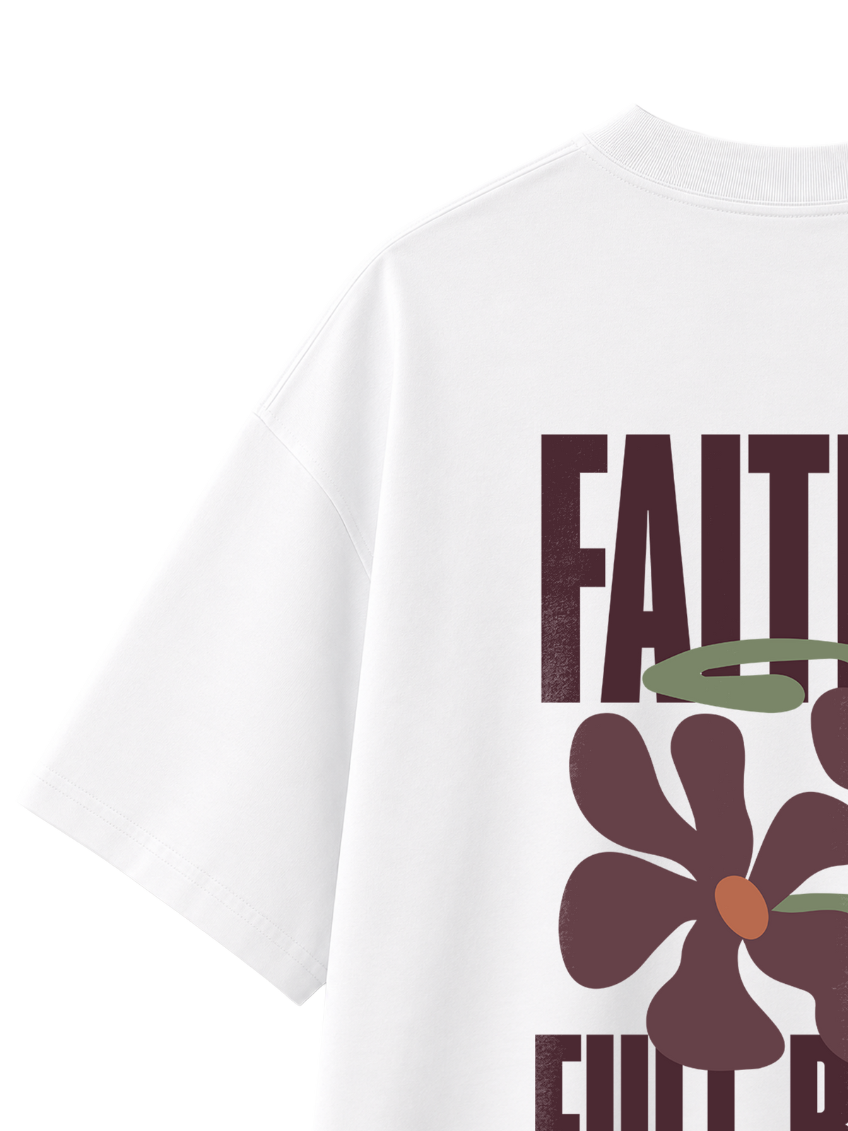 OVERSIZED T SHIRT FAITH IN FULL BLOOM - blaster-white-back-close-2.png - 3