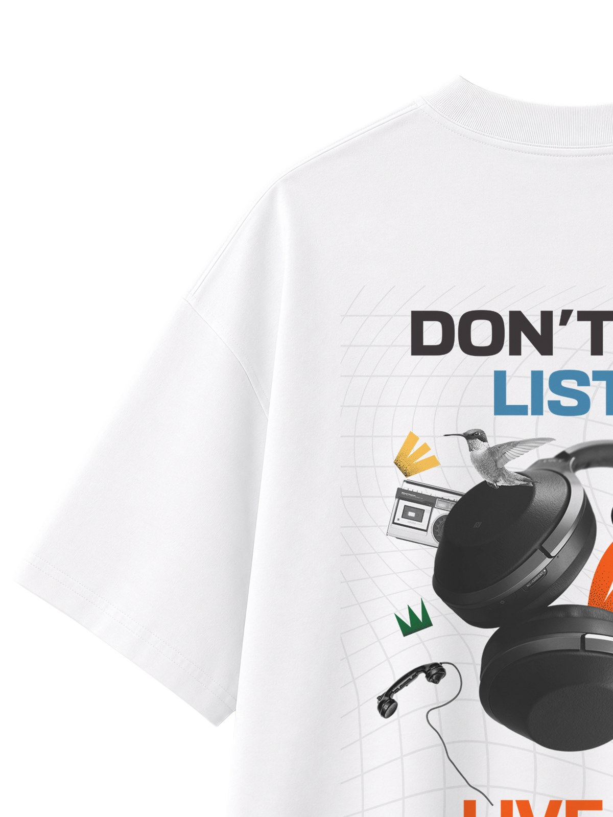 OVERSIZED T SHIRT LIVE THE WORD - blaster-white-back-close-2.png - 3