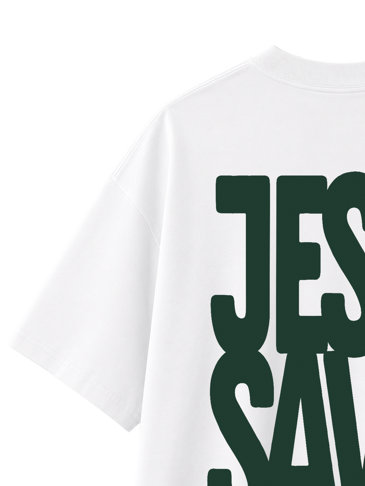 OVERSIZED T SHIRT JESUS SAVES - blaster-white-back-close-2.png - 3