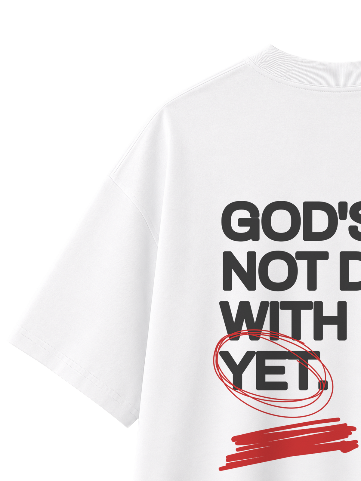 OVERSIZED T SHIRT GODS NOT DONE - blaster-white-back-close-2.png - 3