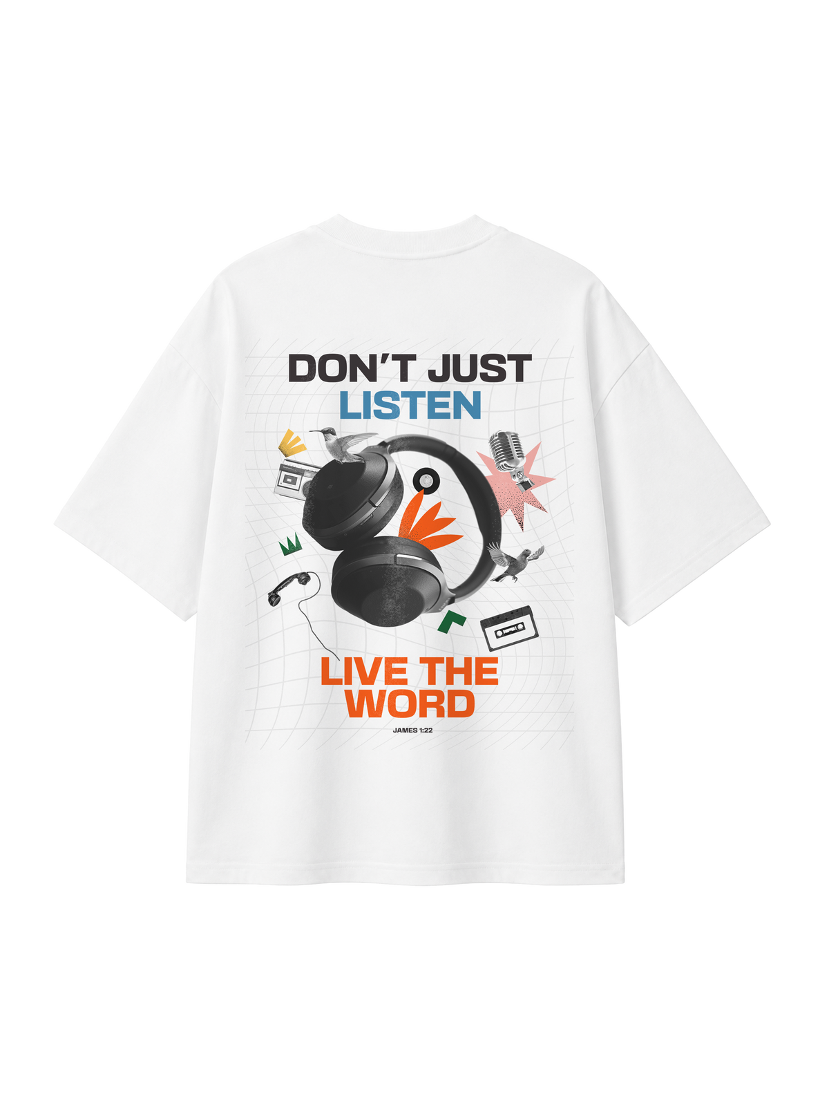 OVERSIZED T SHIRT LIVE THE WORD - blaster-white-back.png - 1