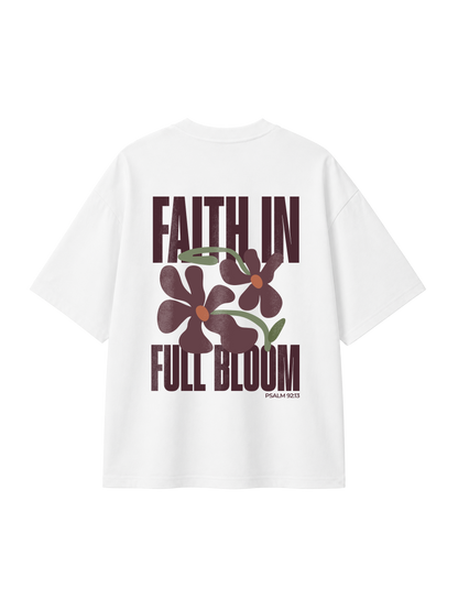 OVERSIZED T SHIRT FAITH IN FULL BLOOM - blaster-white-back.png - 1