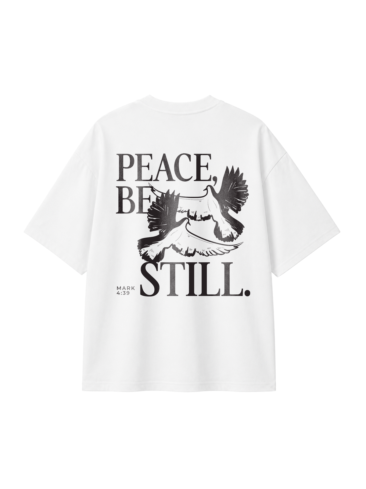 OVERSIZED T SHIRT PEACE BE STILL - blaster-white-back.png - 1
