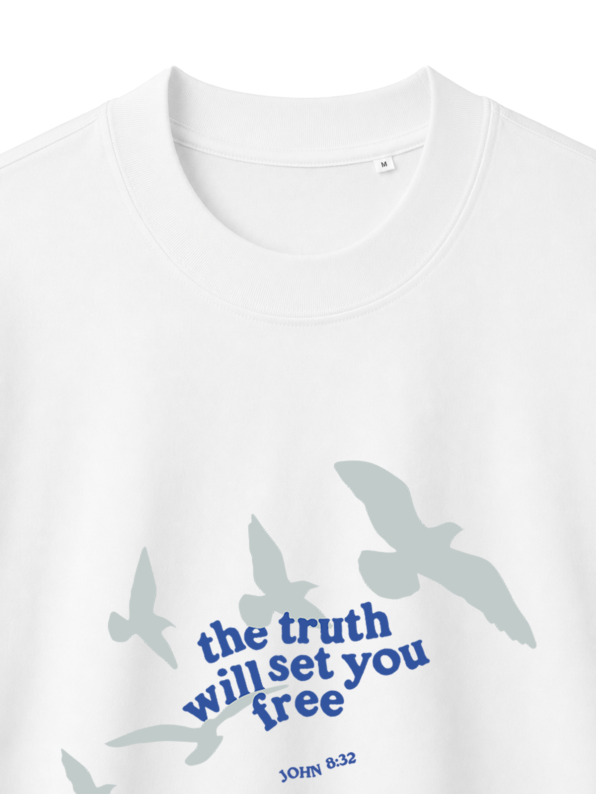 OVERSIZED T-SHIRT TRUTH WILL SET YOU FREE - blaster-white-front-close-1.png - 2