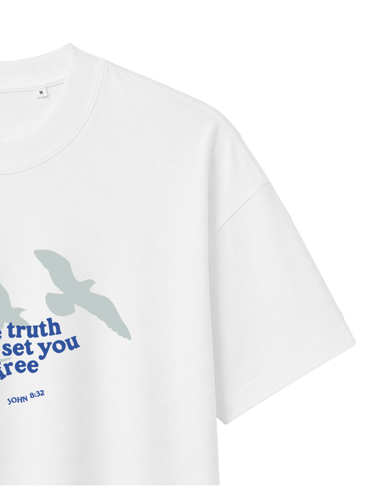 OVERSIZED T-SHIRT TRUTH WILL SET YOU FREE - blaster-white-front-close-3.png - 3
