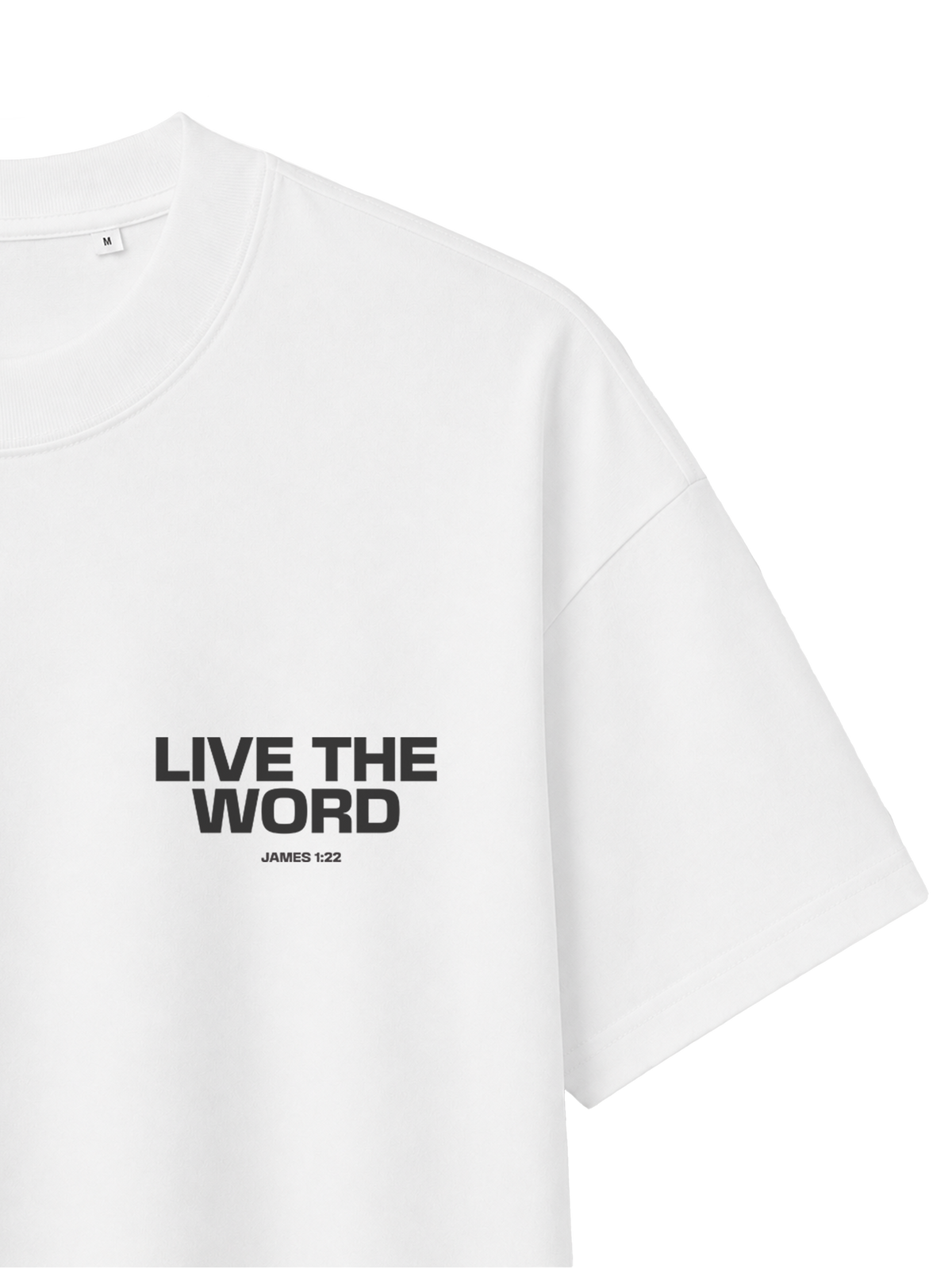 OVERSIZED T SHIRT LIVE THE WORD - blaster-white-front-close-3.png - 5