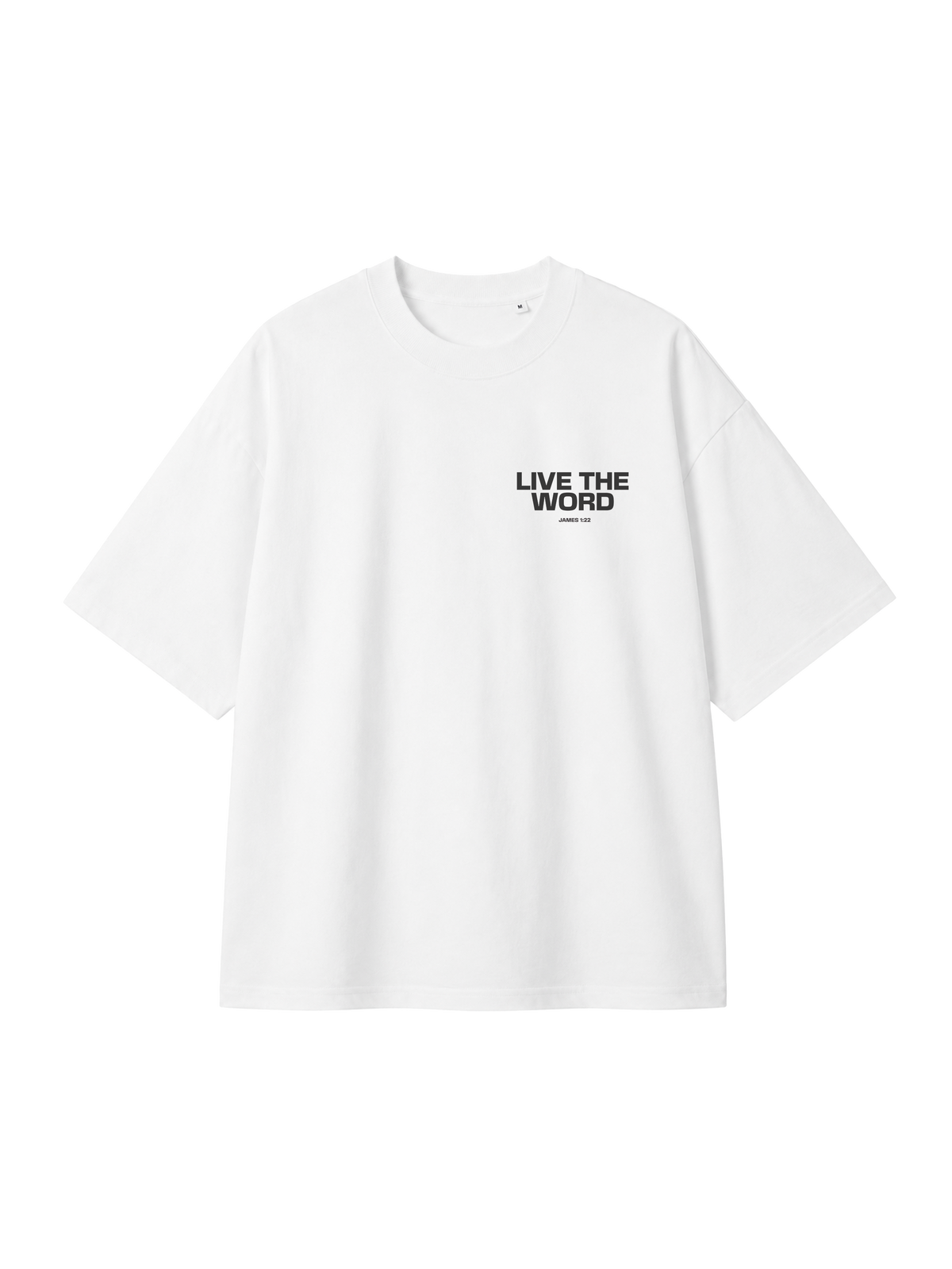 OVERSIZED T SHIRT LIVE THE WORD - blaster-white-front.png - 4