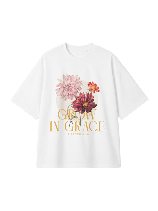 OVERSIZED T SHIRT GROW IN GRACE - blaster-white-front.png - 1