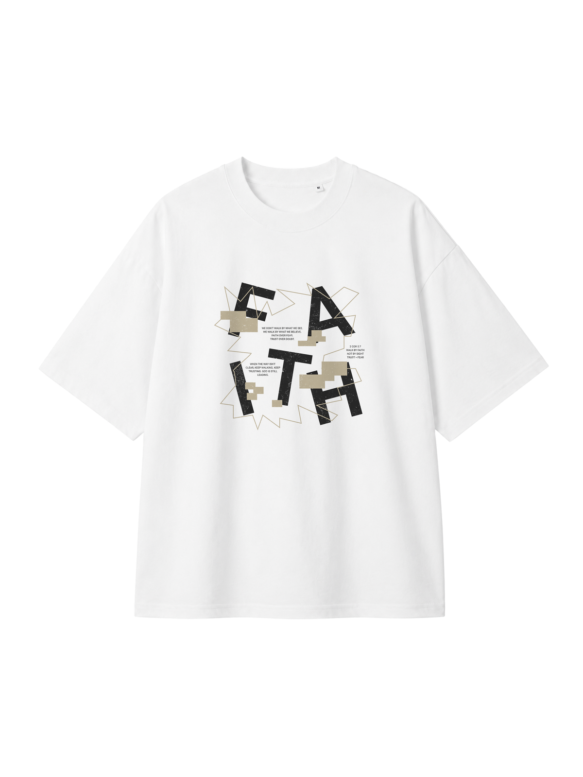OVERSIZED T SHIRT FAITH - blaster-white-front.png - 1