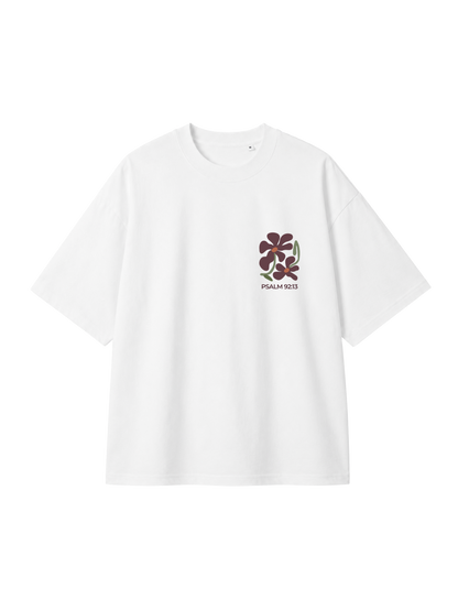 OVERSIZED T SHIRT FAITH IN FULL BLOOM - blaster-white-front.png - 4