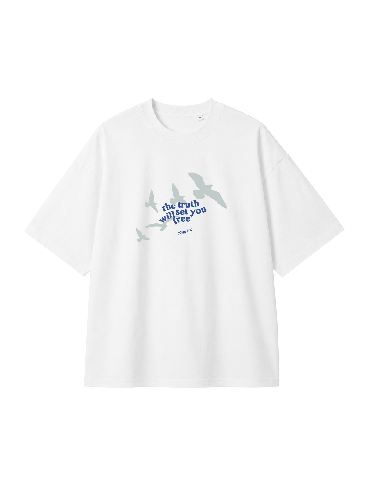 OVERSIZED T-SHIRT TRUTH WILL SET YOU FREE - blaster-white-front.png - 1
