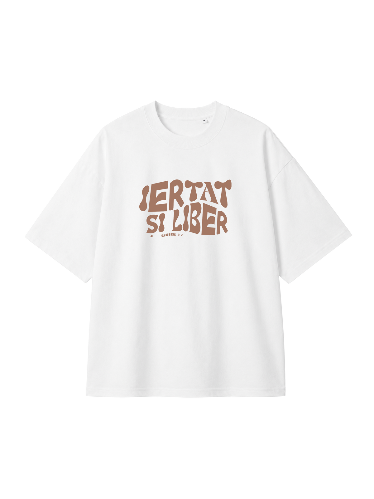 OVERSIZED T-SHIRT IERTAT SI LIBER - blaster-white-front.png - 1