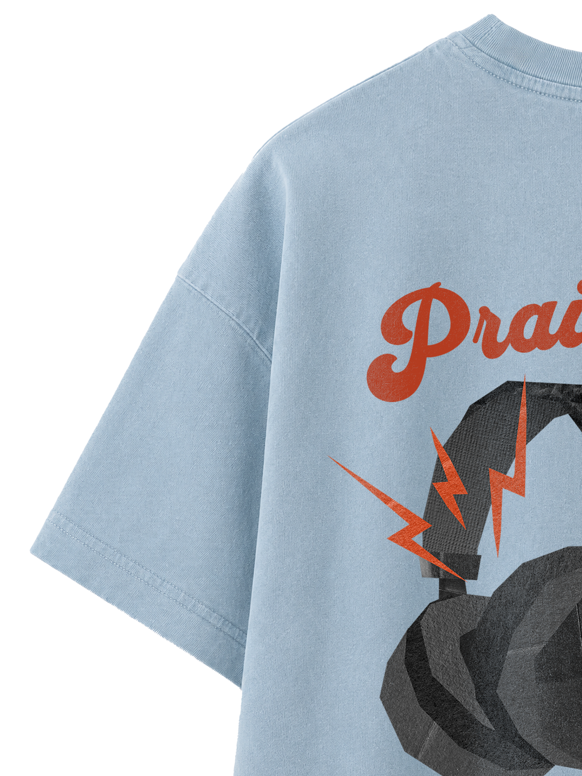 VINTAGE RELAXED FIT T-SHIRT PRAISE IS MY PLAYLIST - blue-stone-back-close-1.png - 2