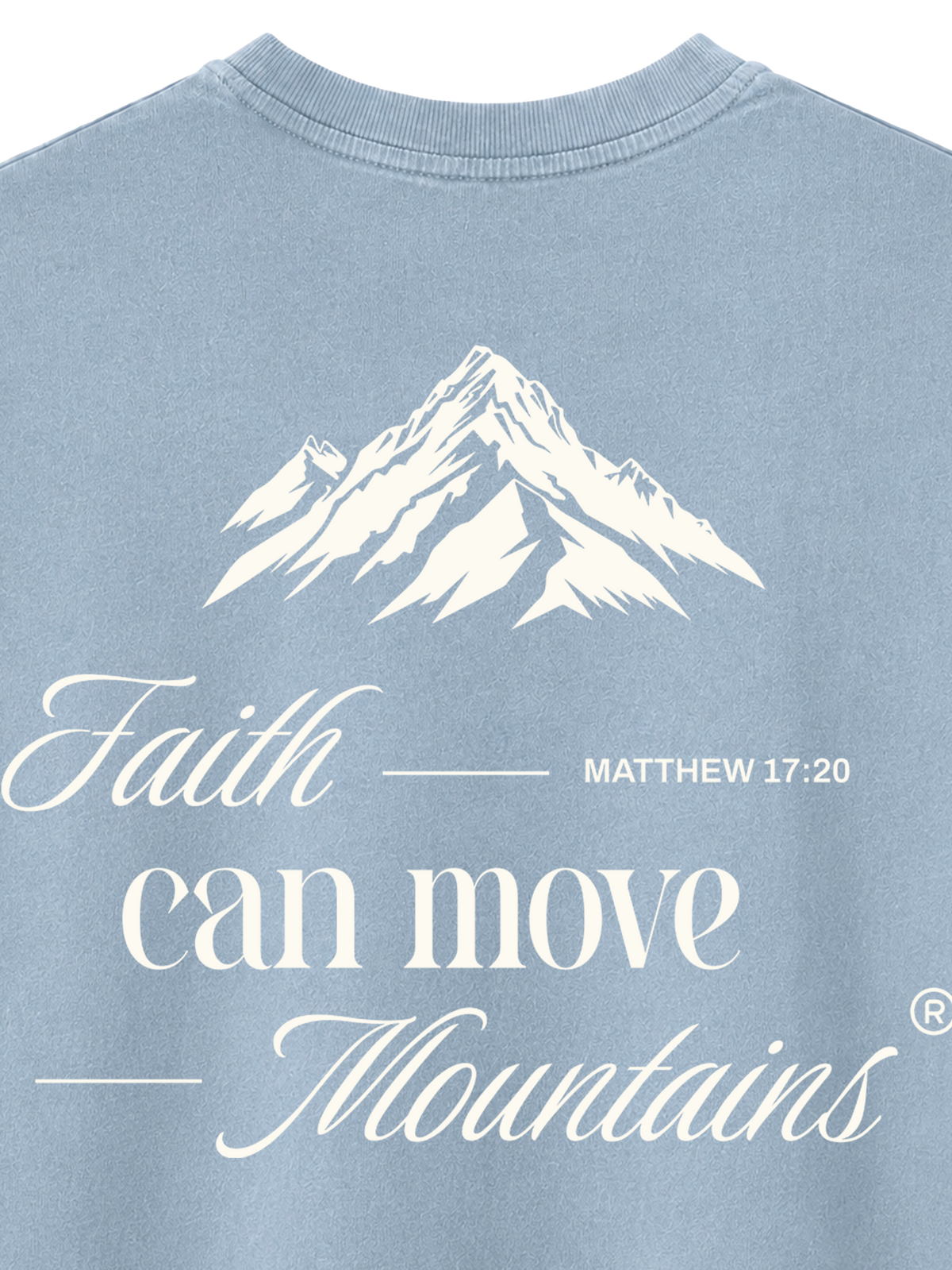 VINTAGE RELAXED FIT T-SHIRT FAITH CAN MOVE MOUNTAINS - blue-stone-back-close-2.png - 6