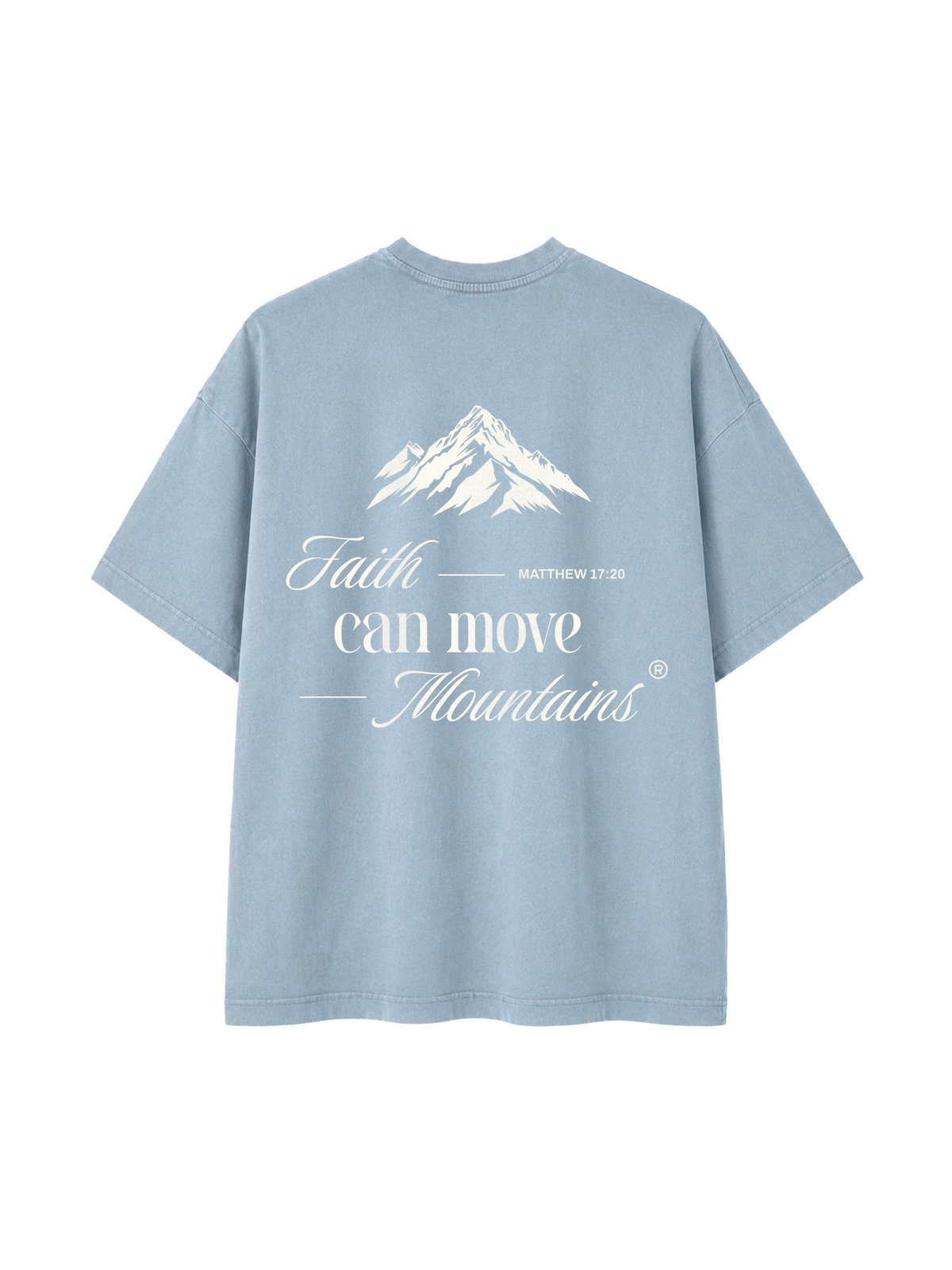 VINTAGE RELAXED FIT T-SHIRT FAITH CAN MOVE MOUNTAINS - blue-stone-back.png - 5