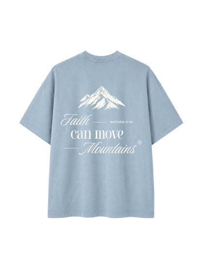 VINTAGE RELAXED FIT T-SHIRT FAITH CAN MOVE MOUNTAINS - blue-stone-back.png - 5