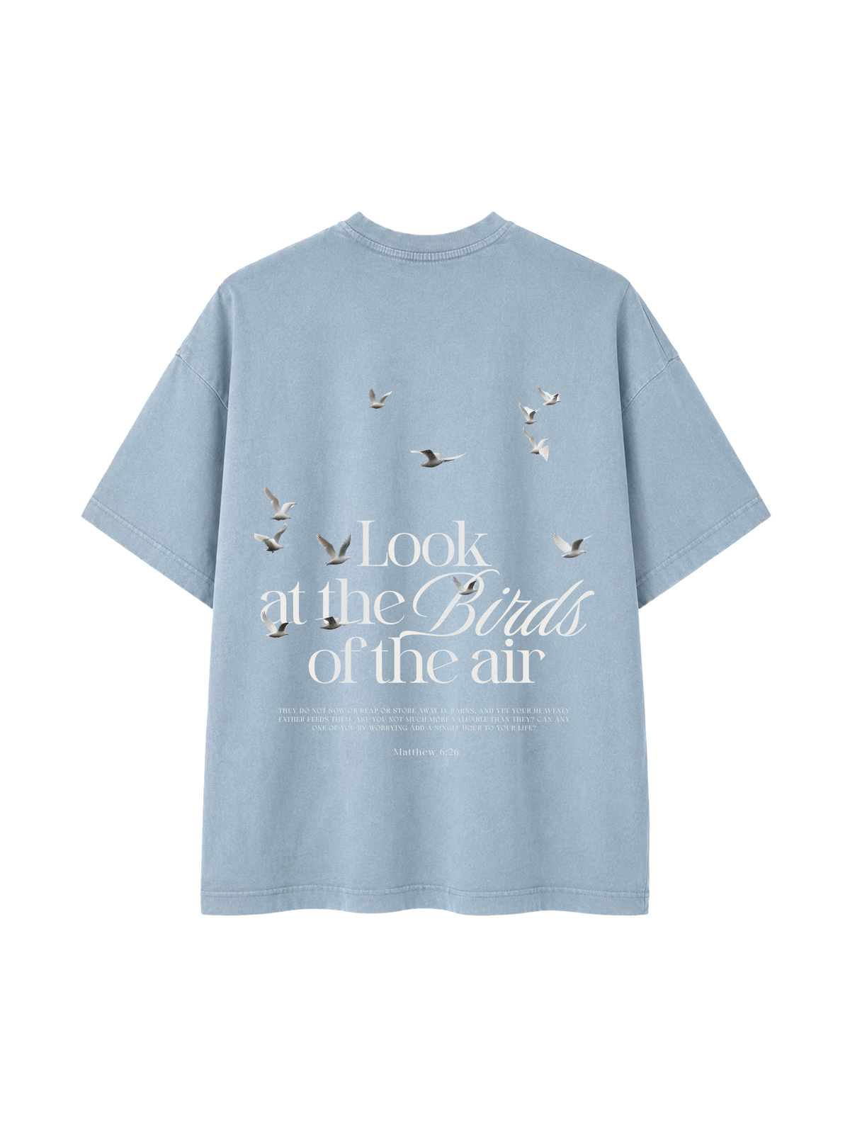 VINTAGE RELAXED FIT T-SHIRT LOOK AT THE BIRDS - blue-stone-back.png - 1