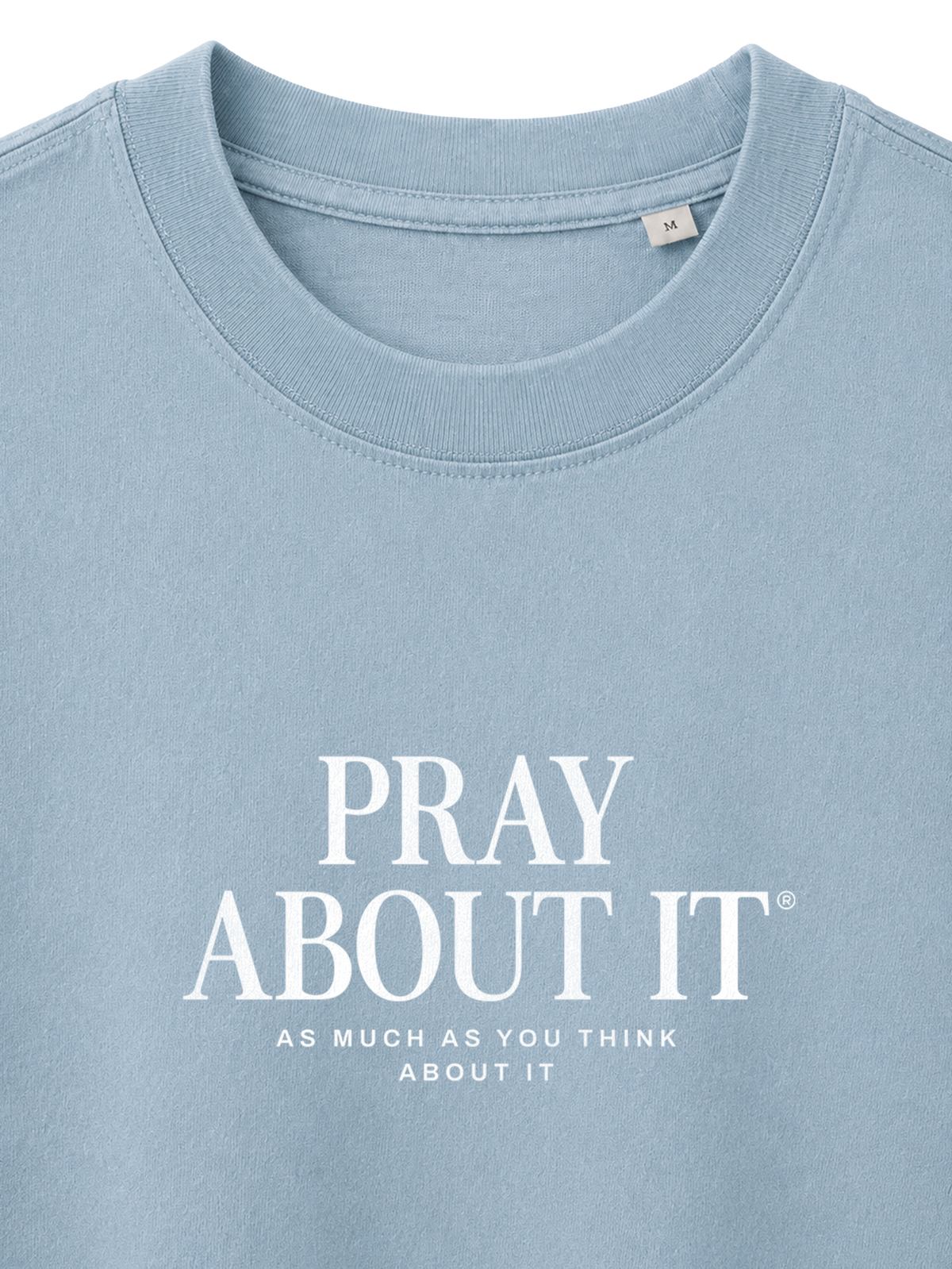 VINTAGE RELAXED FIT T-SHIRT PRAY ABOUT IT - blue-stone-front-close-1.png - 2