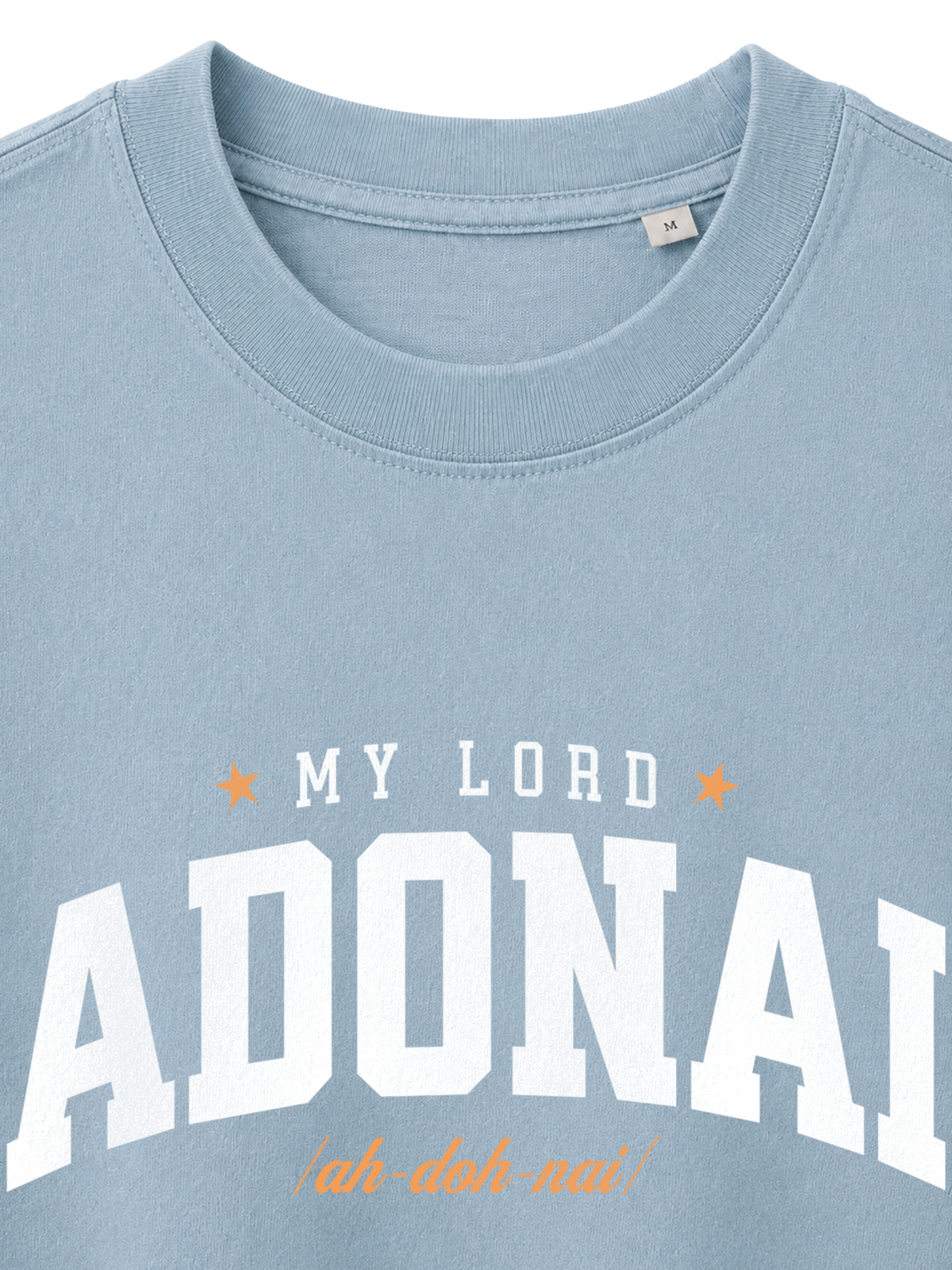 VINTAGE RELAXED FIT T-SHIRT ADONAI - blue-stone-front-close-1.png - 6