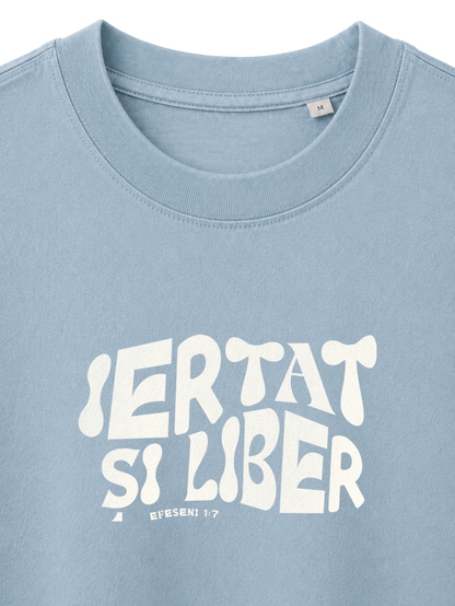 VINTAGE RELAXED FIT T-SHIRT IERTAT SI LIBER - blue-stone-front-close-1.png - 5