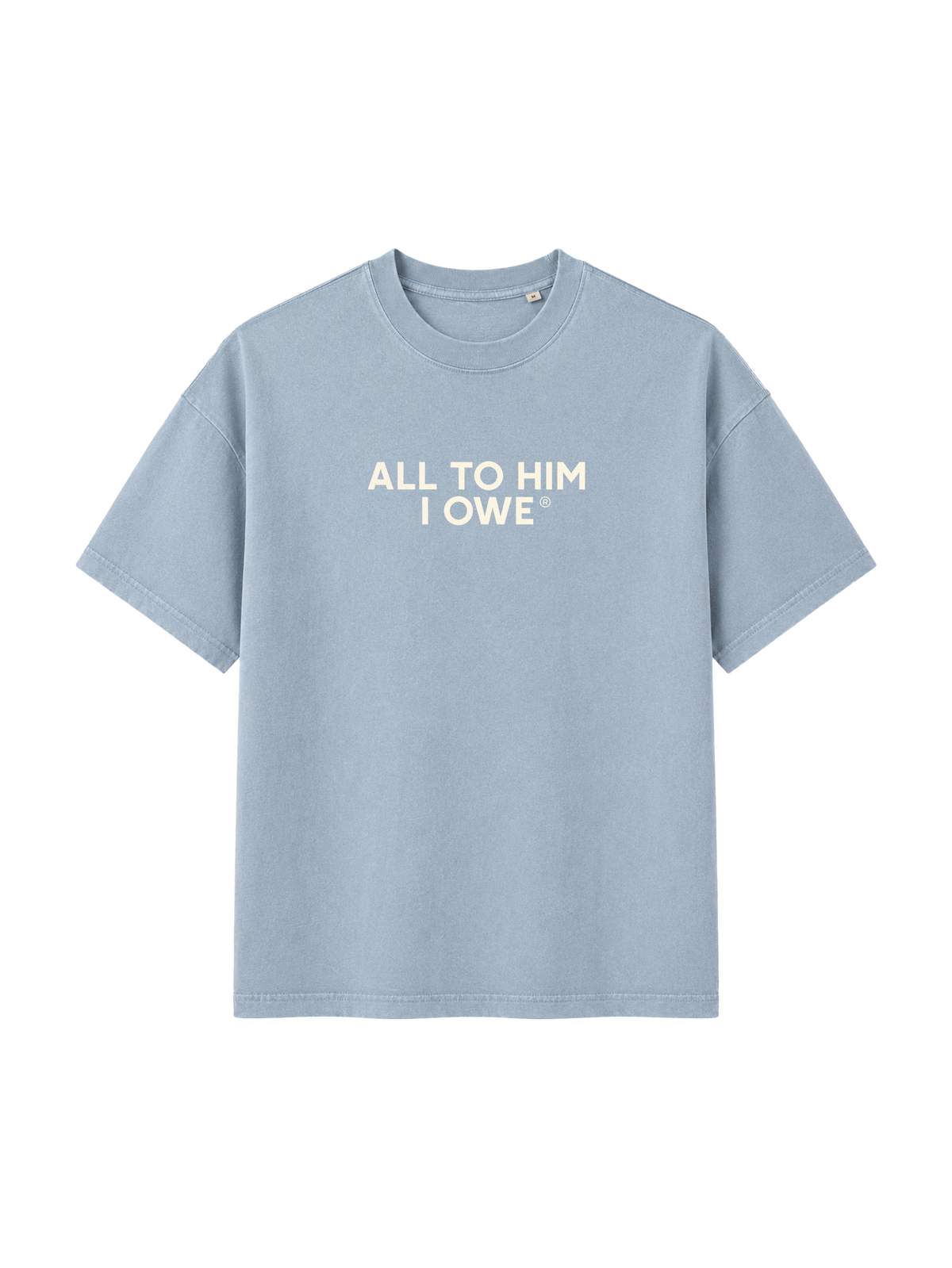 VINTAGE RELAXED FIT T-SHIRT ALL TO HIM I OWE - blue-stone-front.png - 5