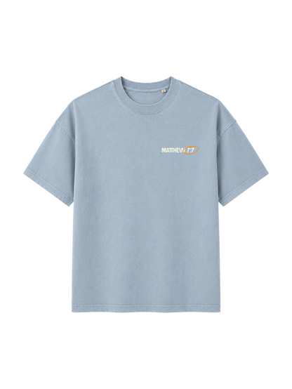 VINTAGE RELAXED FIT T-SHIRT ASK SEEK KNOCK - blue-stone-front.png - 7