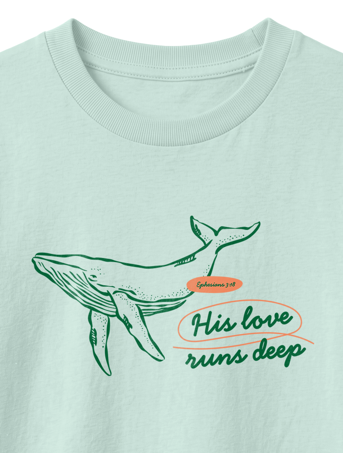 KIDS REGULAR FIT T-SHIRT HIS LOVE RUNS DEEP - caribbean-blue-front-close-1.png - 5