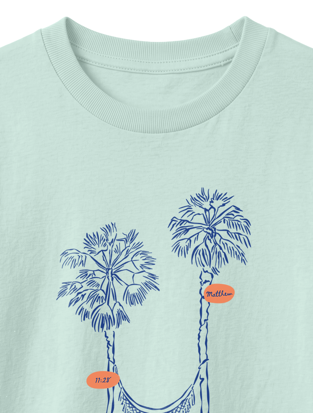 KIDS REGULAR FIT T-SHIRT THE LORD IS MY REST - caribbean-blue-front-close-1.png - 7