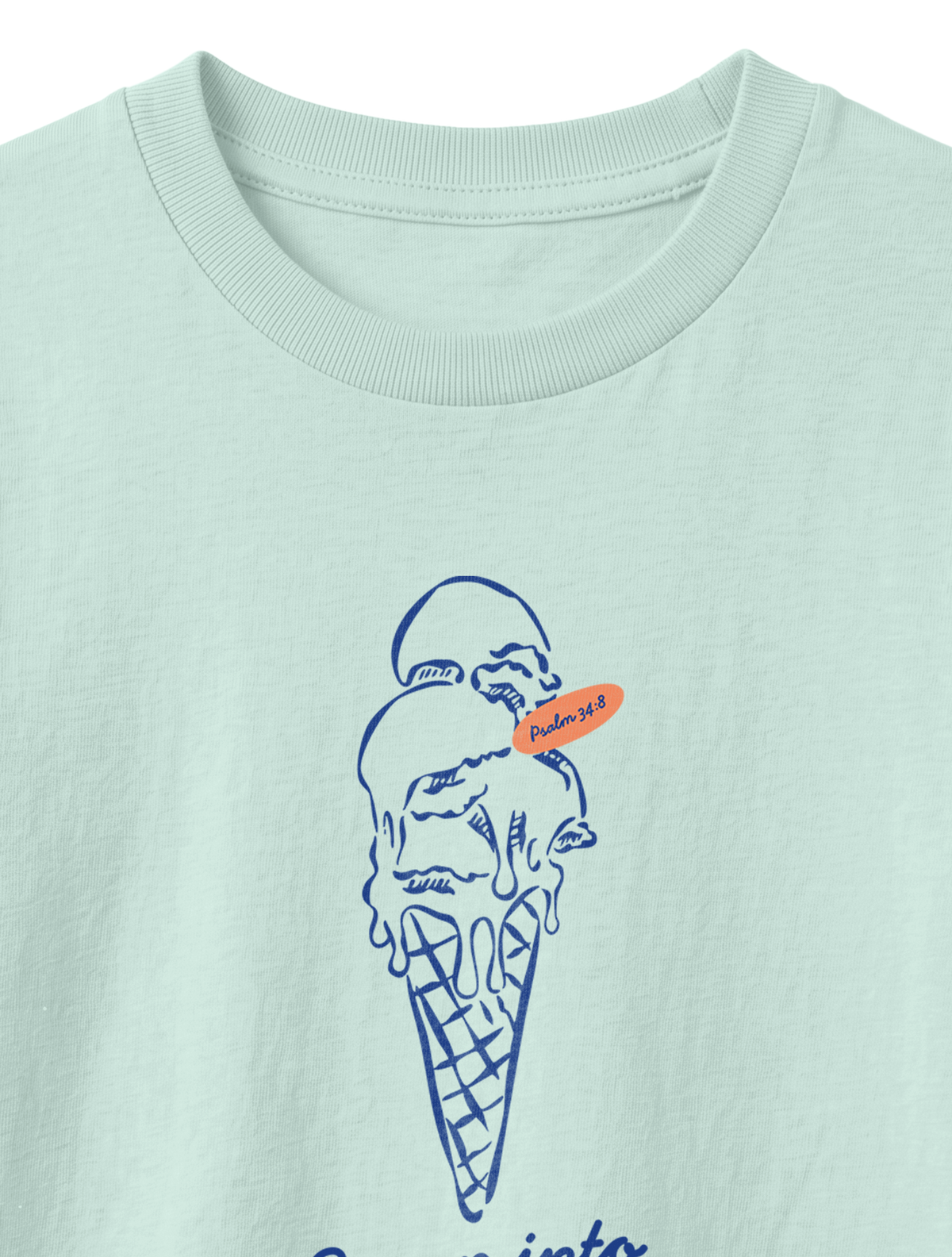 KIDS REGULAR FIT T-SHIRT SCOOP INTO GODS GOODNESS - caribbean-blue-front-close-1.png - 8