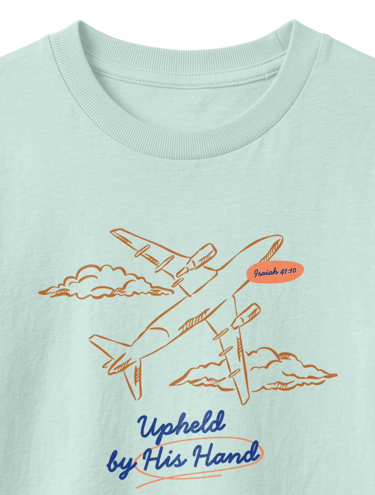 KIDS REGULAR FIT T-SHIRT UPHELD BY HIS HAND - caribbean-blue-front-close-1.png - 7
