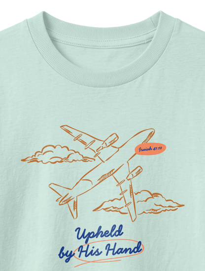 KIDS REGULAR FIT T-SHIRT UPHELD BY HIS HAND - caribbean-blue-front-close-1.png - 7