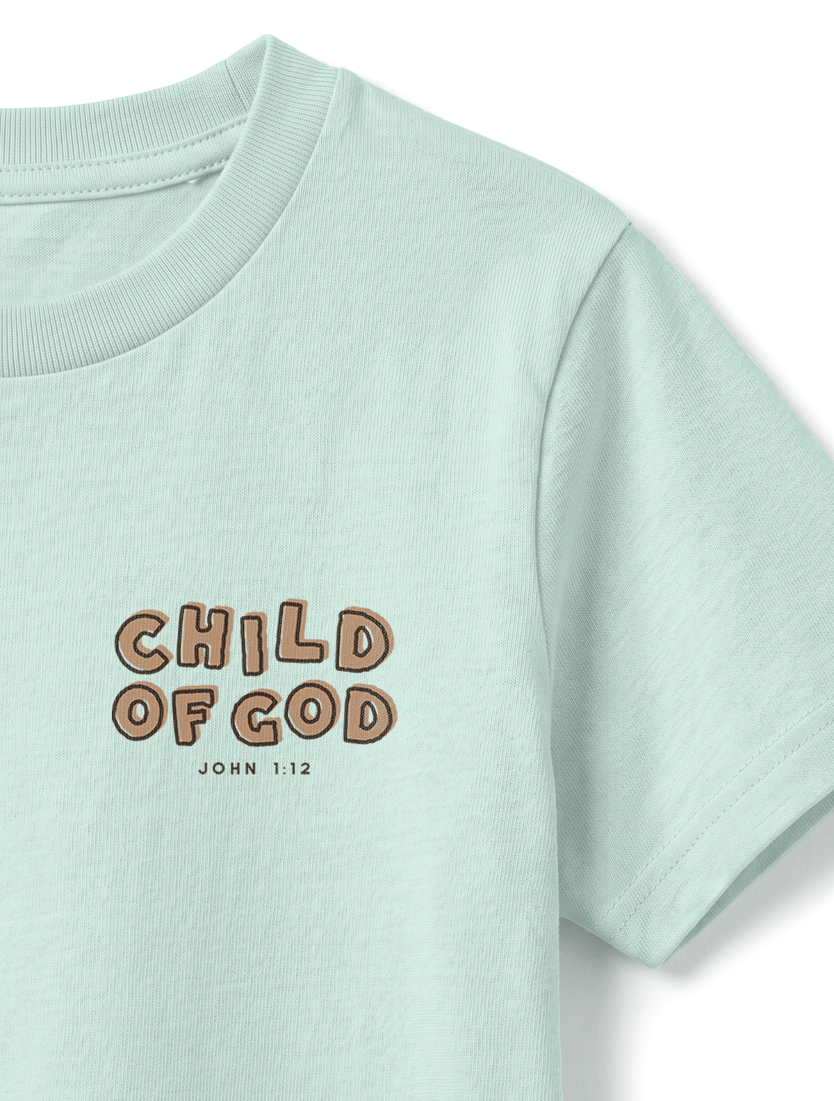 KIDS REGULAR FIT T-SHIRT CHILD OF GOD - caribbean-blue-front-close-2.png - 8
