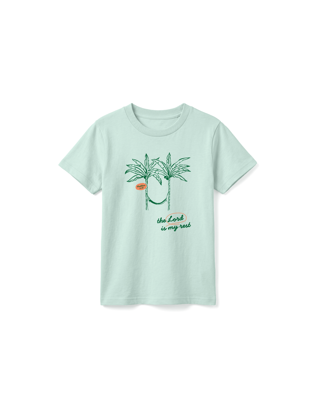 KIDS REGULAR FIT T-SHIRT LORD IS MY REST - caribbean-blue-front.png - 7