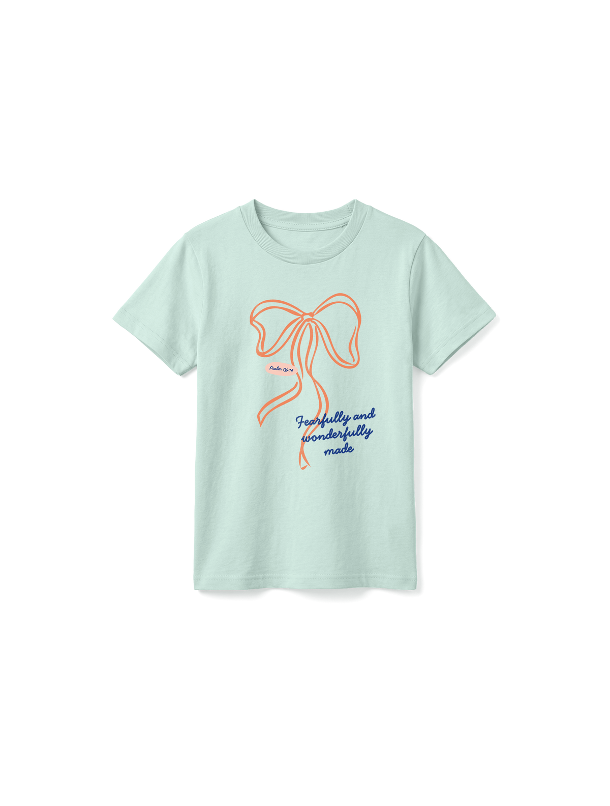 KIDS REGULAR FIT T-SHIRT FEARFULLY AND WONDERFULLY MADE - caribbean-blue-front.png - 7