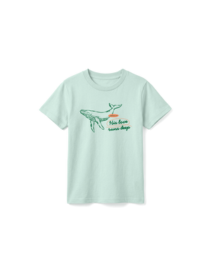 KIDS REGULAR FIT T-SHIRT HIS LOVE RUNS DEEP - caribbean-blue-front.png - 1