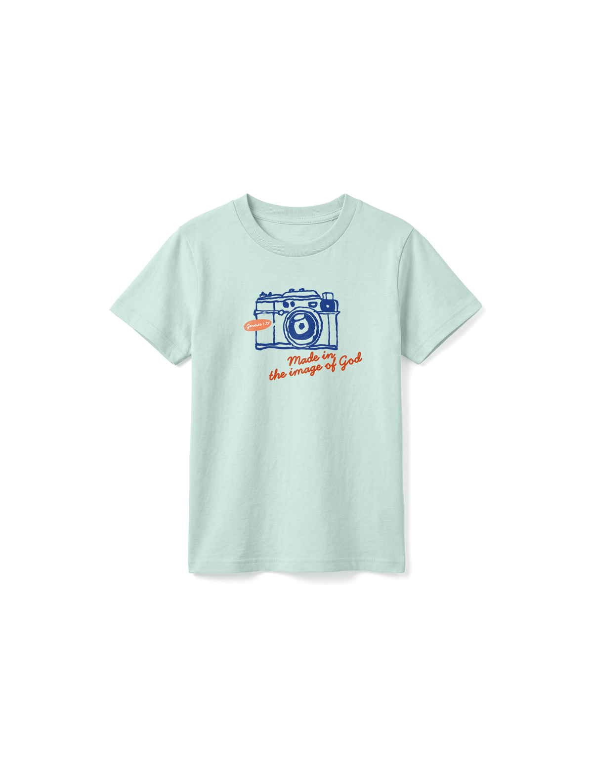 KIDS REGULAR FIT T-SHIRT MADE IN THE IMAGE OF GOD - caribbean-blue-front.png - 6