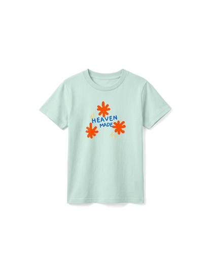 KIDS REGULAR FIT T-SHIRT HEAVEN MADE - caribbean-blue-front.png - 6