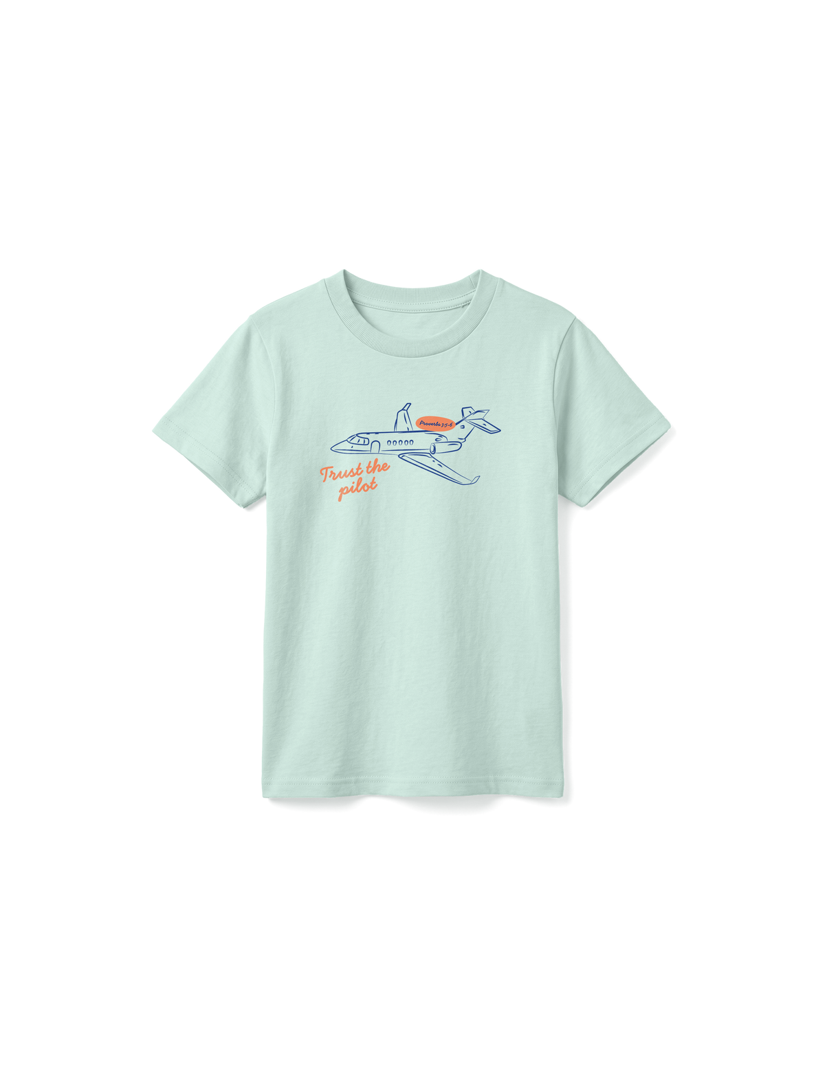 KIDS REGULAR FIT T-SHIRT TRUST THE PILOT - caribbean-blue-front.png - 1