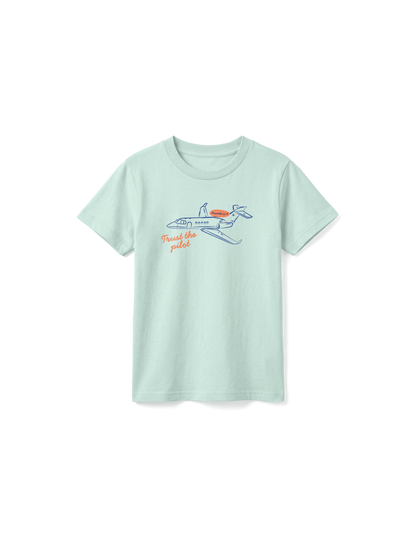 KIDS REGULAR FIT T-SHIRT TRUST THE PILOT - caribbean-blue-front.png - 1
