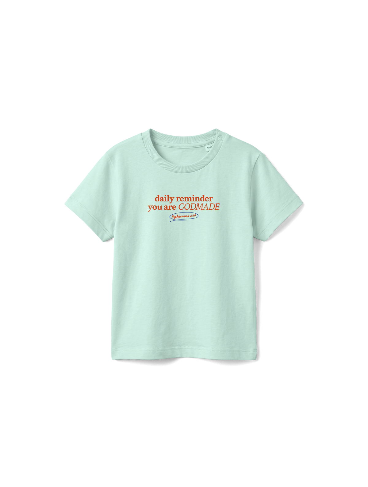 BABY REGULAR FIT T-SHIRT GODMADE - caribbean-blue-front.png - 7