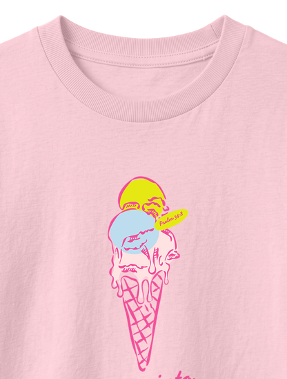 KIDS REGULAR FIT T-SHIRT SCOOP INTO GODS GOODNESS COLORFUL - cotton-pink-front-close-1.png - 5