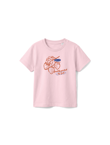 BABY REGULAR FIT T-SHIRT FRESHLY PICKED BY GOD - cotton-pink-front.png - 1
