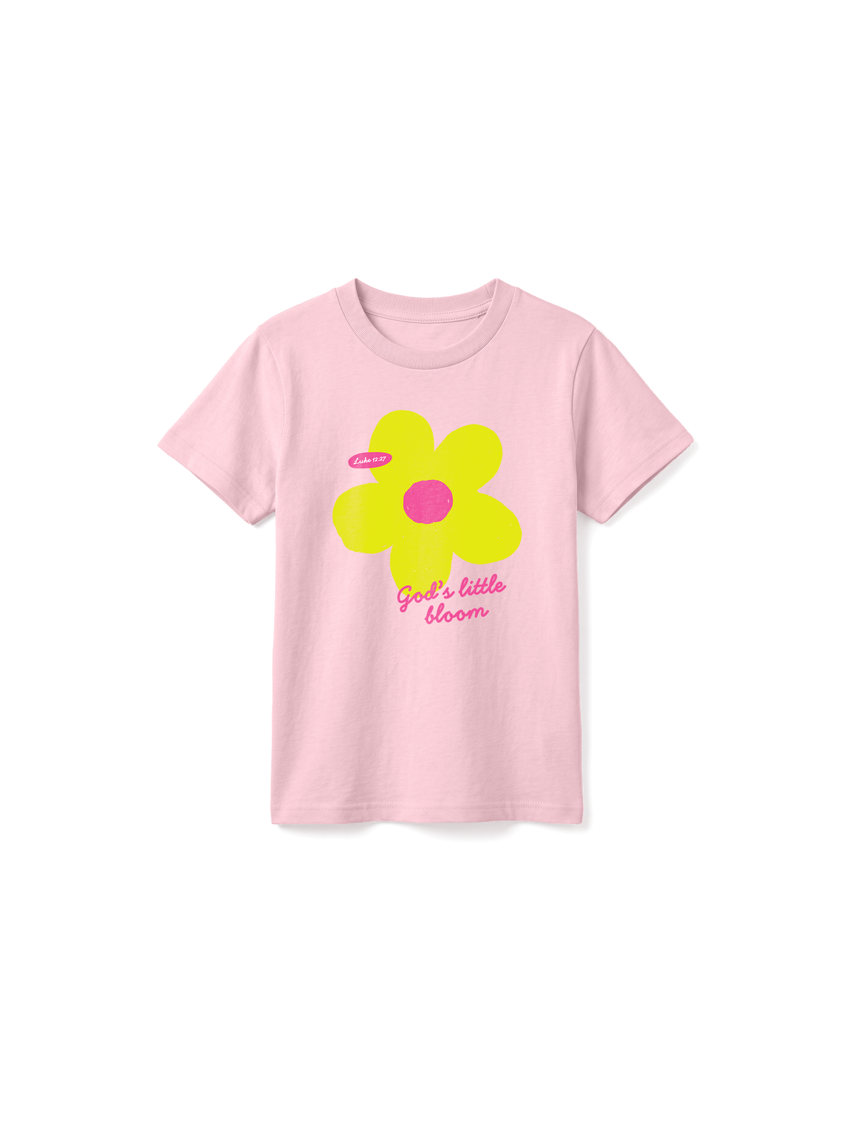 KIDS REGULAR FIT T-SHIRT GODS LITTLE BLOOM - cotton-pink-front.png - 6