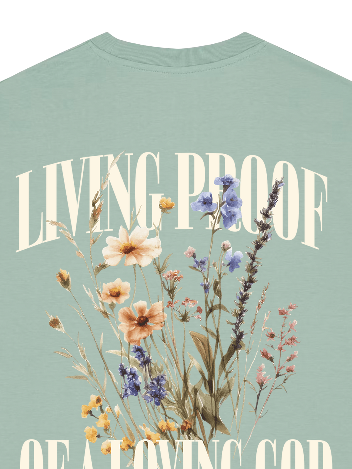 REGULAR FIT T-SHIRT LIVING PROOF OF A LOVING GOD - creator-aloe-back-close-1.png - 5