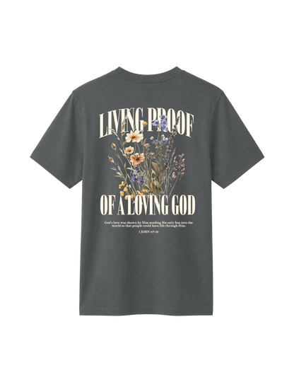REGULAR FIT T-SHIRT LIVING PROOF OF A LOVING GOD - creator-anthracite-back.png - 7